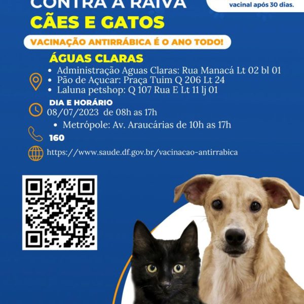 vacinação antirrábica em Águas Claras