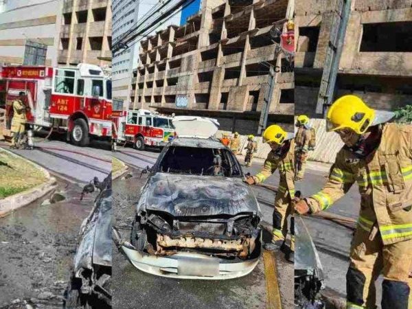 Carro em chamas: incidente em Águas Claras chama atenção dos moradores