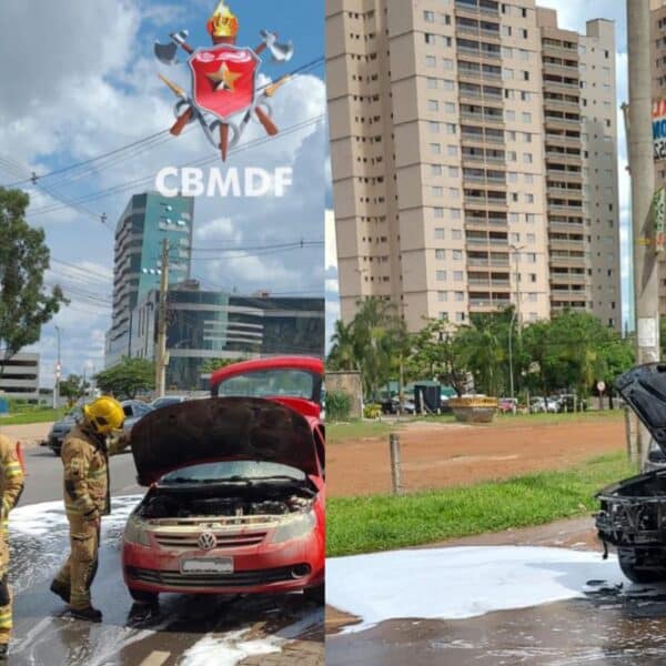 Dois carros pegam fogo em Águas Claras no mesmo dia; ninguém fica ferido