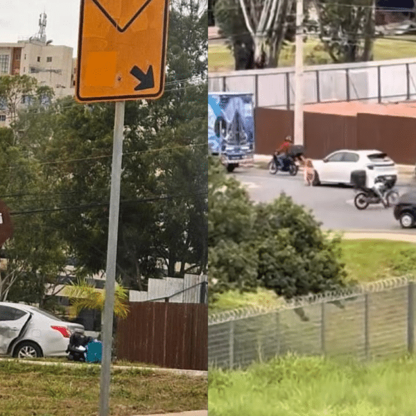 Acidente em rotatória de Águas Claras deixa uma pessoa ferida e reacende alerta sobre segurança viária