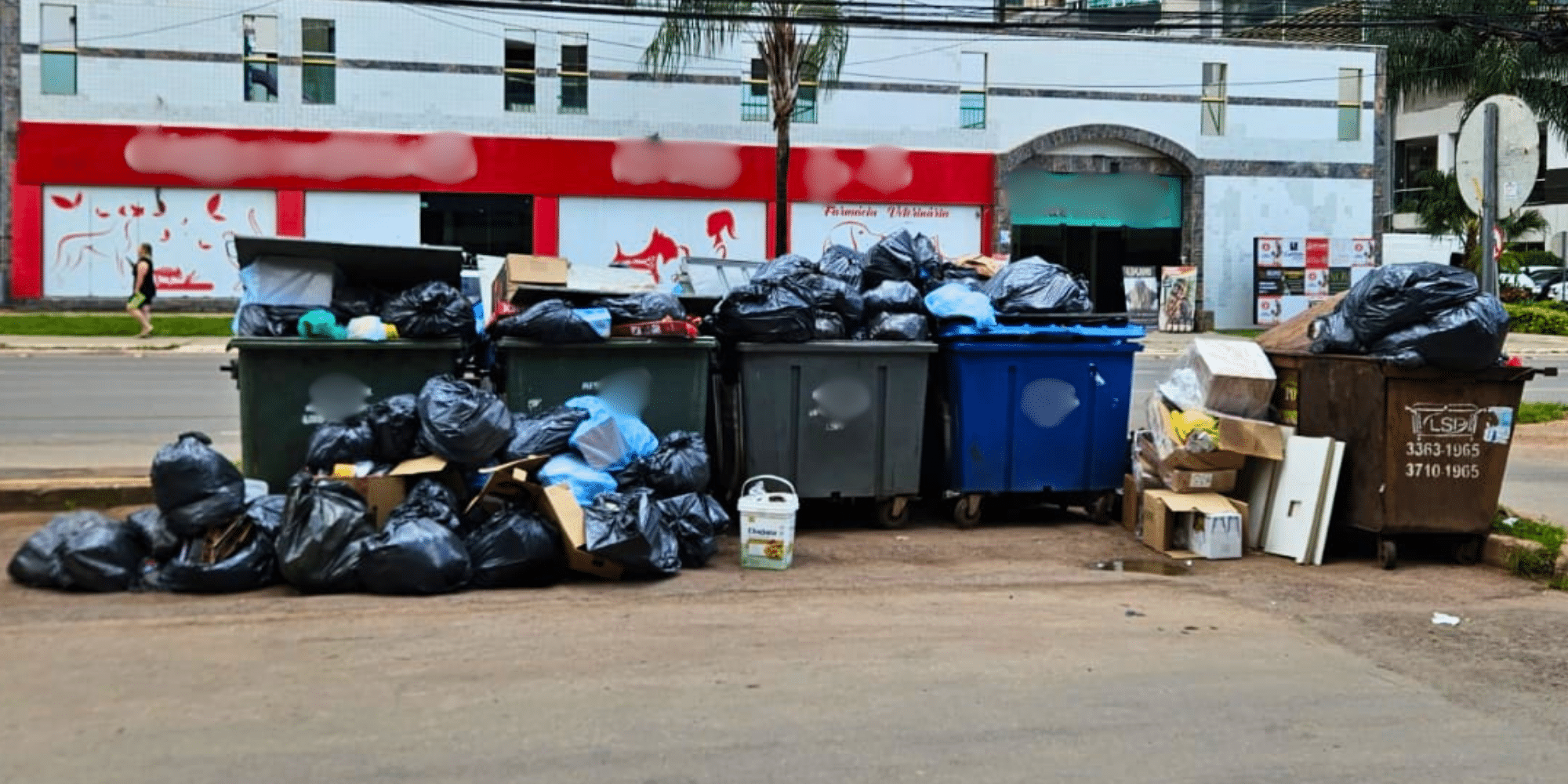 Localização de contêineres de lixo gera debate entre comerciantes e condomínio em Águas Claras